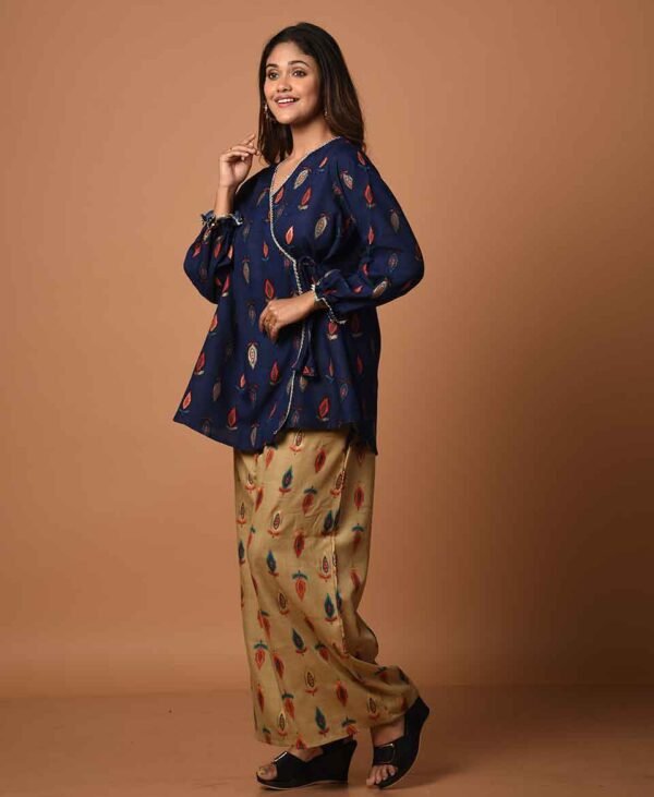 Midnight Blue Muse - Plus Size Casual Co-ord Set for Women in Rayon